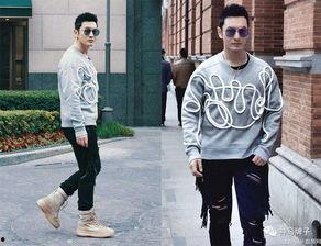 男明星卫衣街拍,男明星卫衣街拍风采展示