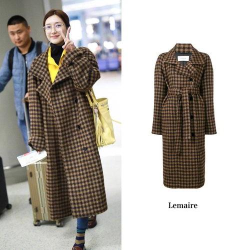 明星格纹大衣搭配,演绎经典与时尚的完美融合